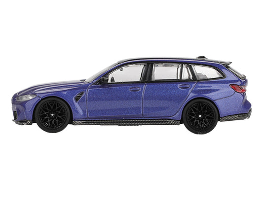 BMW M3 Competition Touring Portimao Blue Metallic with Black Top 1/64 Diecast Model Car by Mini GT by Mini GT