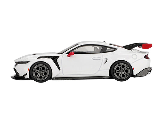 Ford Mustang GTD "Spirit of America" White with Red and Blue Stripes Limited Edition 1/64 Diecast Model Car by Mini GT by Mini GT