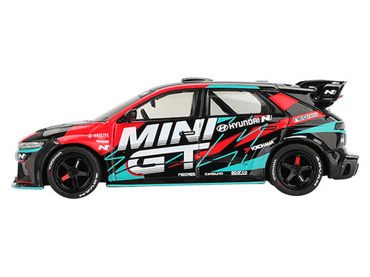 Hyundai Ioniq 5N RS-01T "Mini GT" Black with Graphics "2025 Tokyo Auto Salon" Limited Edition 1/64 Diecast Model Car by Mini GT by Mini GT