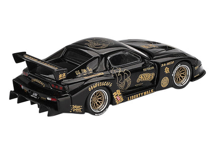 Mazda RX-7 LB-Super Silhouette "FD-NILES" Black with Gold Graphics Limited Edition 1/64 Diecast Model Car by Mini GT by Mini GT