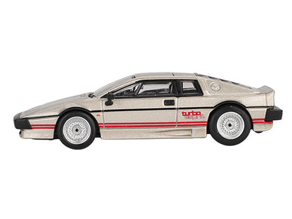 Lotus Esprit Turbo Silver Metallic with Red Stripes Limited Edition 1/64 Diecast Model Car by Mini GT by Mini GT