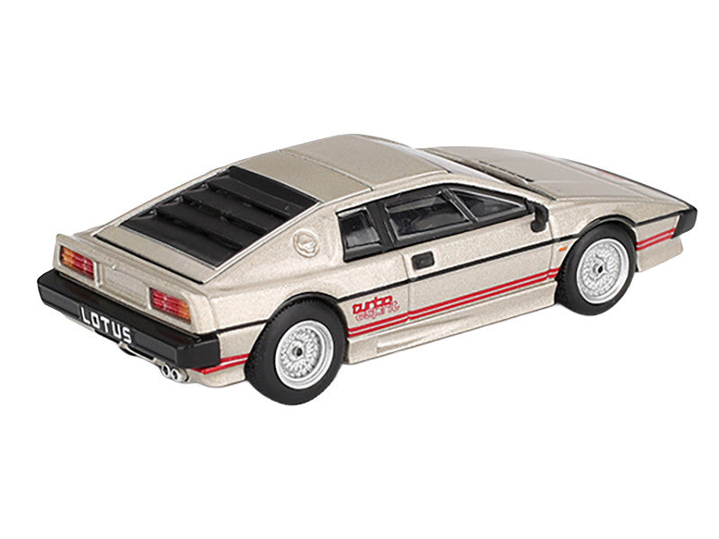 Lotus Esprit Turbo Silver Metallic with Red Stripes Limited Edition 1/64 Diecast Model Car by Mini GT by Mini GT