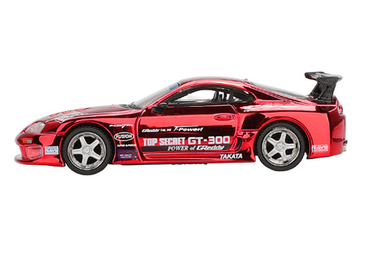 Toyota Supra (A80) Top Secret GT-300 RHD (Right Hand Drive) Red Chrome Limited Edition 1/64 Die Cast Model Car by Mini GT by Mini GT