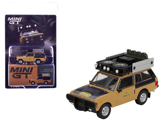 Range Rover with Roofrack "West Germany 1" Christian Swoboda - Knuth Mentel Winner "Camel Trophy Sumatra" (1981) Limited Edition 1/64 Diecast Model Car by Mini GT by Mini GT