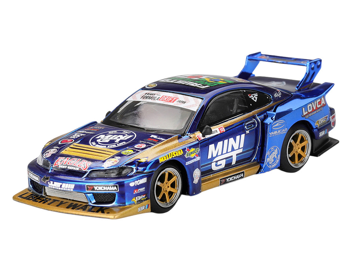 Nissan Silvia (S15) LB-Super Silhouette RHD (Right Hand Drive) #555 Yukio Fausto "Team MINI GT Liberty Walk" "Formula Drift Japan" (2025) Limited Edition 1/64 Diecast Model Car by Mini GT by Mini GT