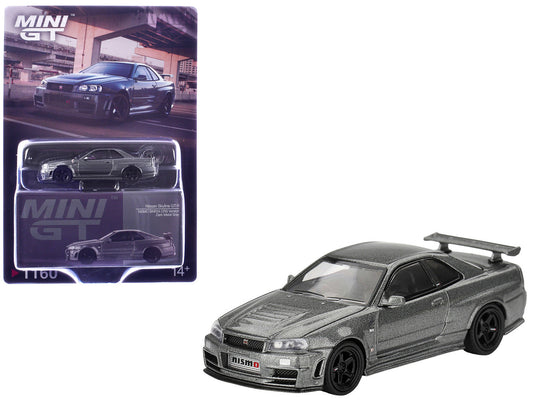 Nissan Skyline GT-R (NISMO BNR34 CRS Version) RHD (Right Hand Drive) Dark Metal Gray Metallic Limited Edition 1/64 Diecast Model Car by Mini GT by Mini GT