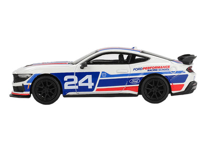 Ford Mustang Dark Horse #24 "Ford Performance Racing School" White with Red and Blue Graphics Limited Edition 1/64 Diecast Model Car by Mini GT by Mini GT