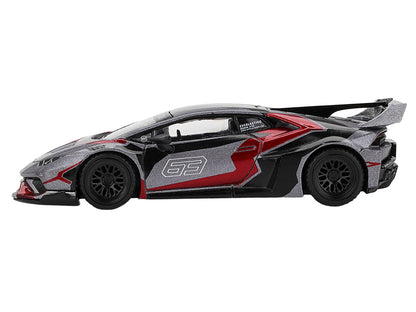 Lamborghini Huracan GT LB-WORKS "RONIN" Gray Metallic with Black and Red Graphics 1/64 Diecast Model Car by Mini GT by Mini GT