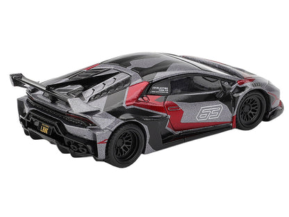 Lamborghini Huracan GT LB-WORKS "RONIN" Gray Metallic with Black and Red Graphics 1/64 Diecast Model Car by Mini GT by Mini GT
