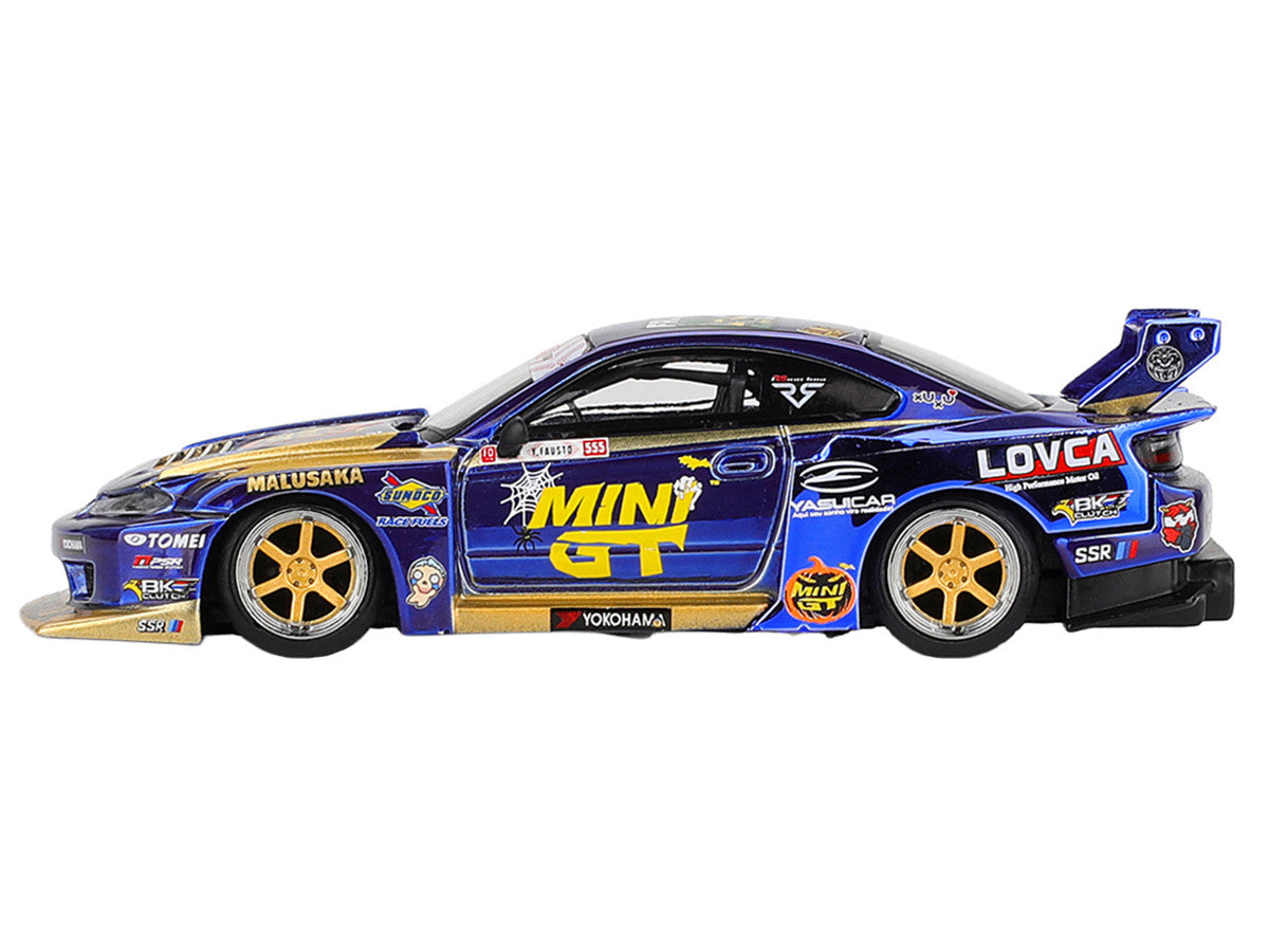 Nissan Silvia (S15) LB-Super Silhouette RHD (Right Hand Drive) #555 Yukio Fausto "Team MINI GT Liberty Walk" Halloween Special "Formula Drift Japan" (2025) Limited Edition 1/64 Diecast Model Car by Mini GT by Mini GT