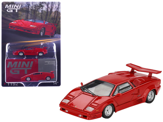 Lamborghini Countach "25th Anniversary" Red Limited Edition 1/64 Diecast Model Car by Mini GT by Mini GT