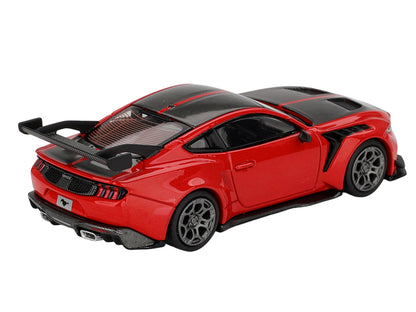 Ford Mustang GTD Race Red with Carbon Hood and Top Limited Edition 1/64 Die Cast Model Car by Mini GT-3