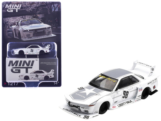 Nissan Skyline GT-R (R32) RHD (Right Hand Drive) #58 "Kaido Works" White with Gray Graphics "Tokyo Auto Salon 2025" Limited Edition 1/64 Diecast Model Car by Mini GT by Mini GT