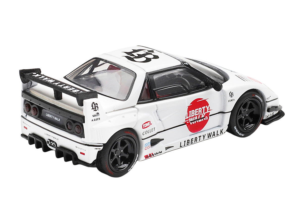 Mazda AZ-1 Liberty Walk LB40 RHD (Right Hand Drive) #58 "LB-Hinomaru" White with Graphics and Red Interior Limited Edition 1/64 Diecast Model Car by Mini GT-3