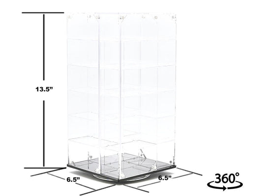 Acrylitower Showcase 24 Car Display Desktop Spinner with Cover Clear "Mijo Exclusives" for 1/64 Scale Models by Other