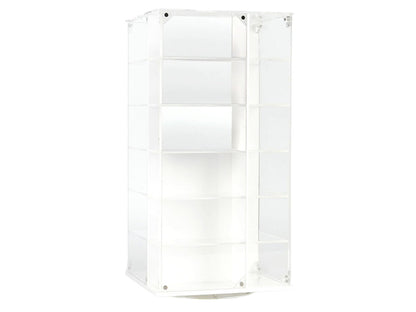 Acrylitower Showcase 24 Car Display Desktop Spinner with Cover White "Mijo Exclusives" for 1/64 Scale Models
