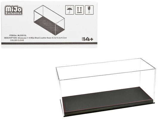 Showcase Acrylic Display Case with Black Synthetic Leather Base "Mijo Exclusives" for 1/18 Scale Models by Other