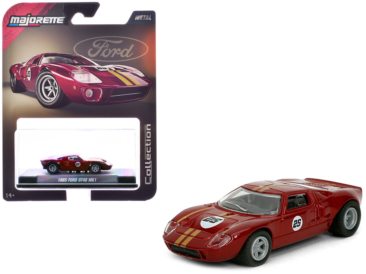 1965 Ford GT40 MK1 #25 Red Metallic with Gold Stripes "Collection" Series 1/64 Diecast Model Car by Majorette by Majorette