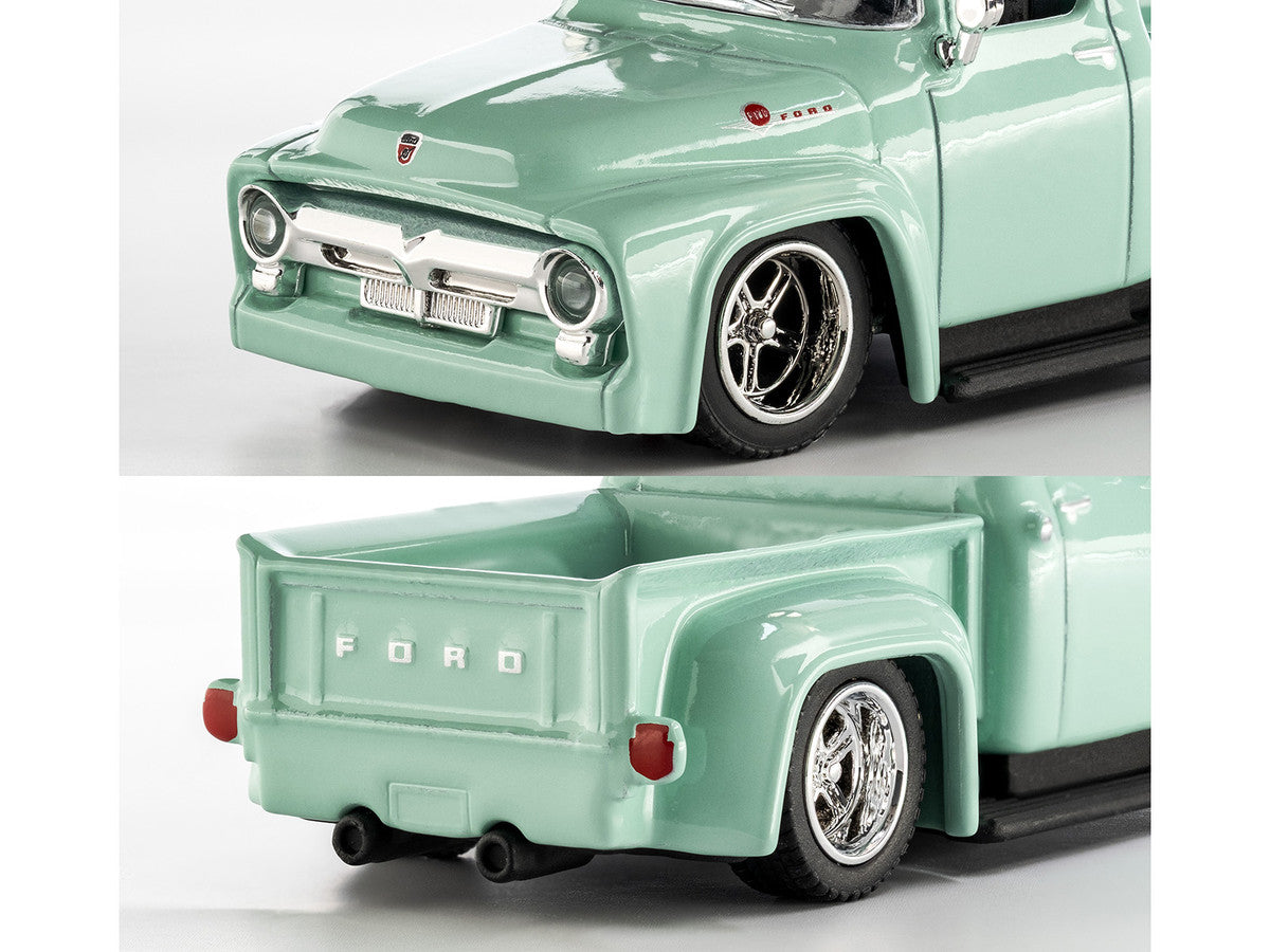 1956 Ford F-100 Pickup Truck Light Green "Collection" Series 1/64 Diecast Model Car by Majorette by Majorette