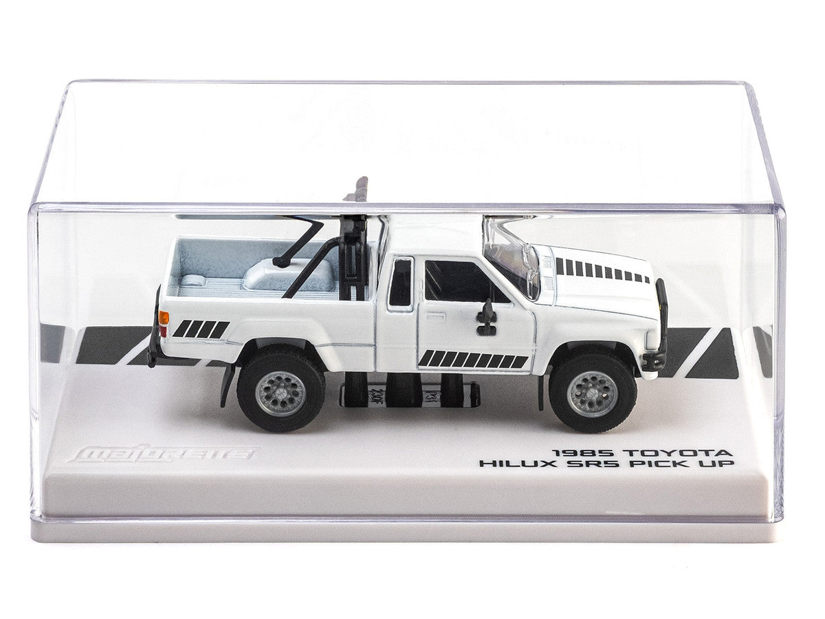 1985 Toyota Hilux SR5 Pickup Truck White with Black Graphics "Collection" Series 1/64 Diecast Model Car by Majorette by Majorette