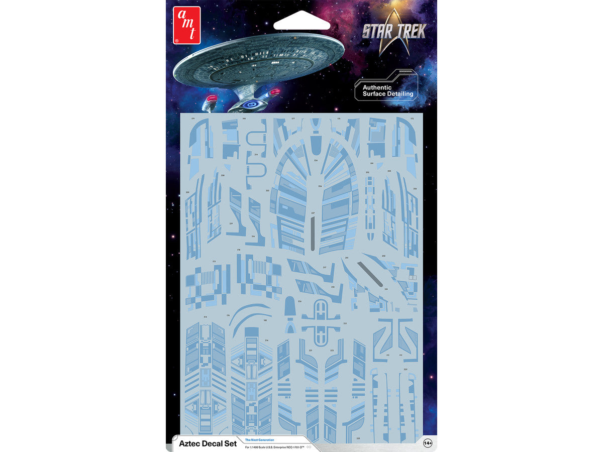 "Star Trek: The Next Generation" U.S.S. Enterprise NCC-1701-D Aztec Decal Set 1/1400 Scale by AMT-0