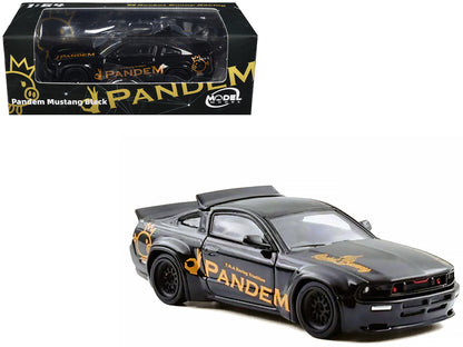 Pandem Mustang Black with Gold Graphics 1/64 Diecast Model Car by Model Model by Model Model