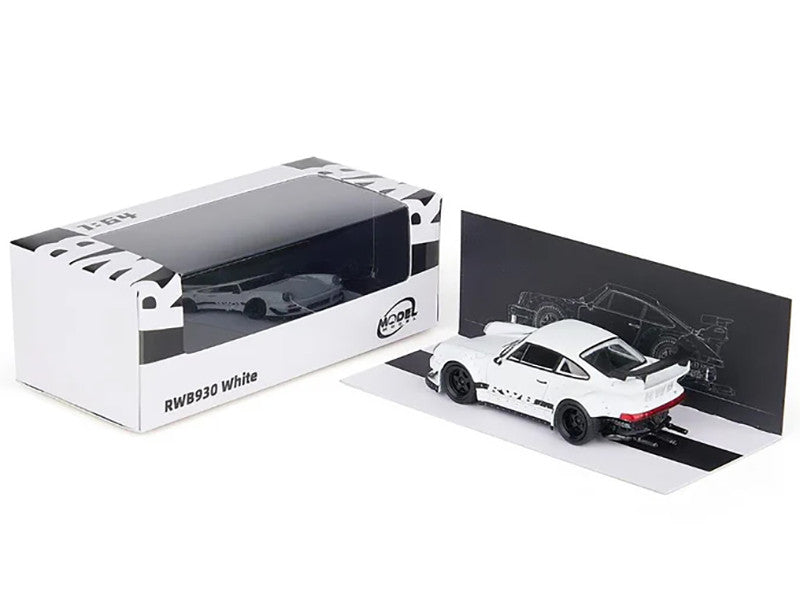 RWB 930 Matt White with Black Stripes 1/64 Diecast Model Car by Model Model by Model Model