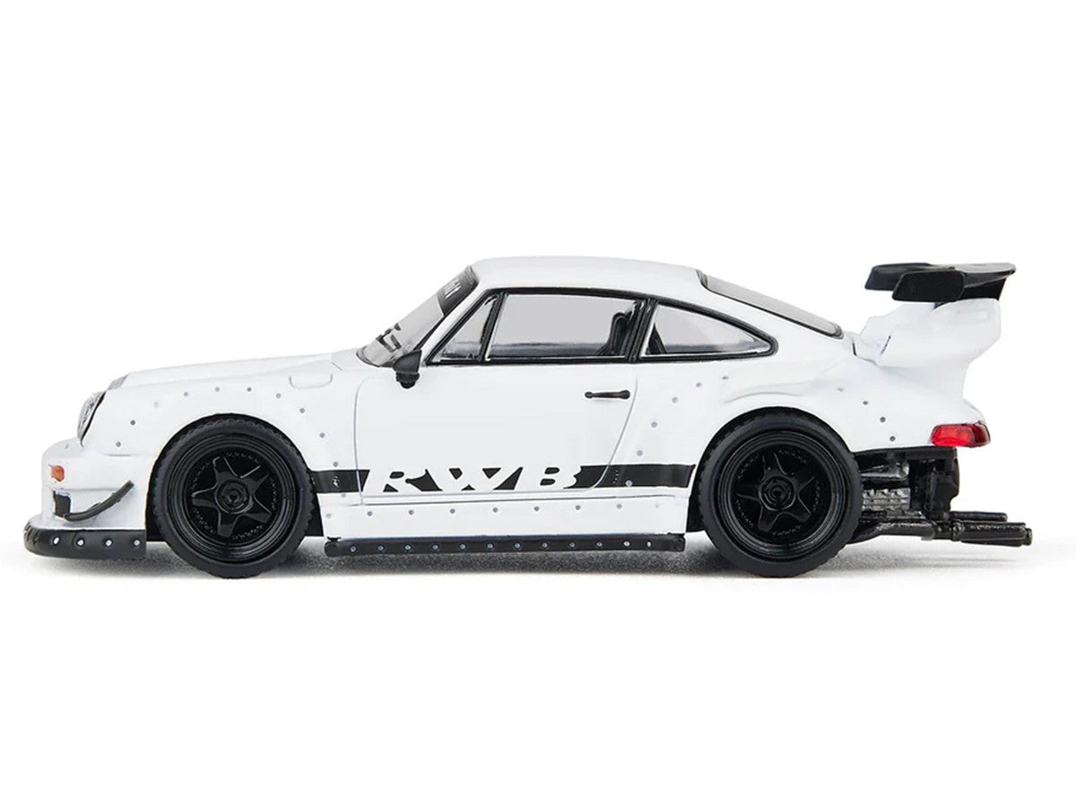 RWB 930 Matt White with Black Stripes 1/64 Diecast Model Car by Model Model by Model Model