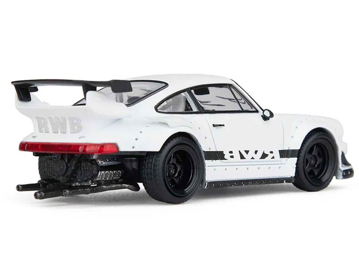 RWB 930 Matt White with Black Stripes 1/64 Diecast Model Car by Model Model by Model Model