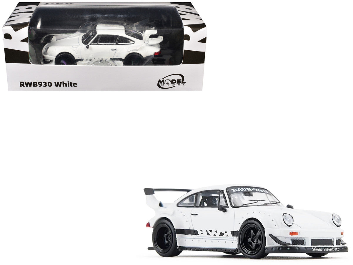 RWB 930 Matt White with Black Stripes 1/64 Diecast Model Car by Model Model by Model Model