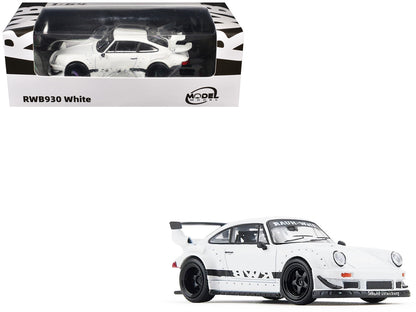 RWB 930 Matt White with Black Stripes 1/64 Diecast Model Car by Model Model by Model Model