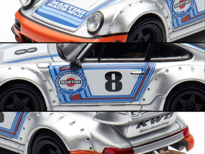 RWB 964 #8 "Ichiban Boshi - Martini Racing" Silver Metallic with Stripes 1/64 Diecast Model Car by Model Model by Model Model