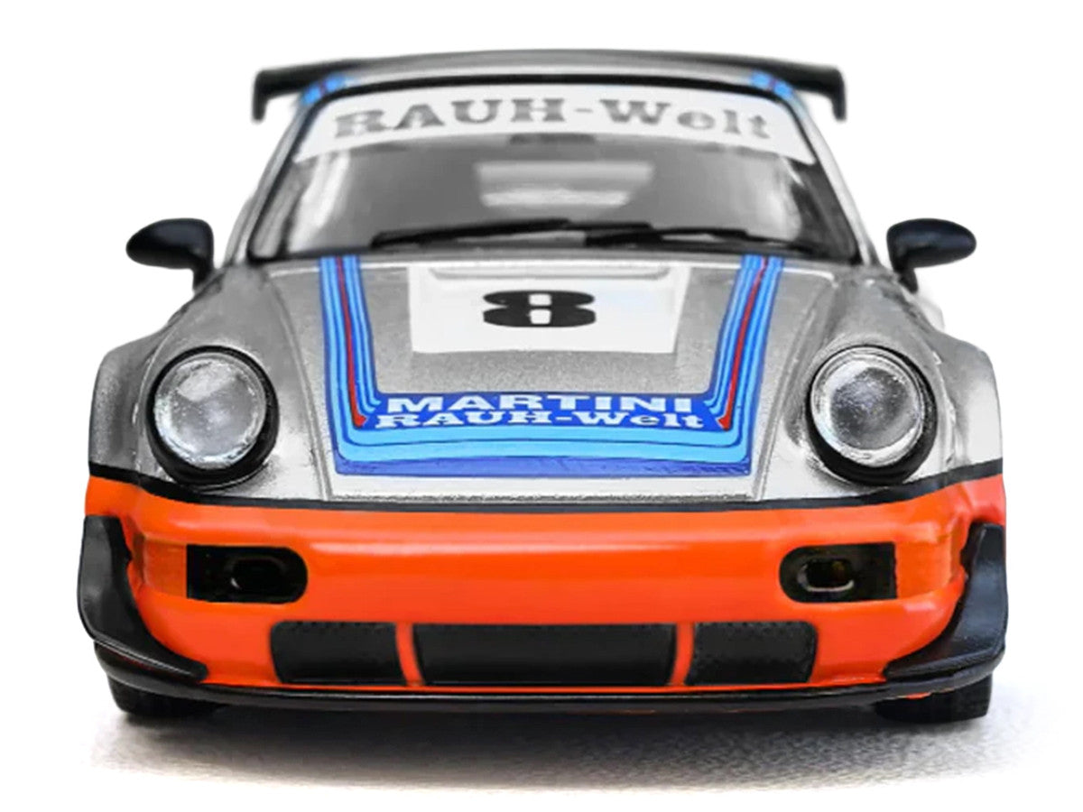 RWB 964 #8 "Ichiban Boshi - Martini Racing" Silver Metallic with Stripes 1/64 Diecast Model Car by Model Model by Model Model
