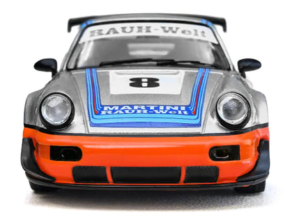 RWB 964 #8 "Ichiban Boshi - Martini Racing" Silver Metallic with Stripes 1/64 Diecast Model Car by Model Model by Model Model