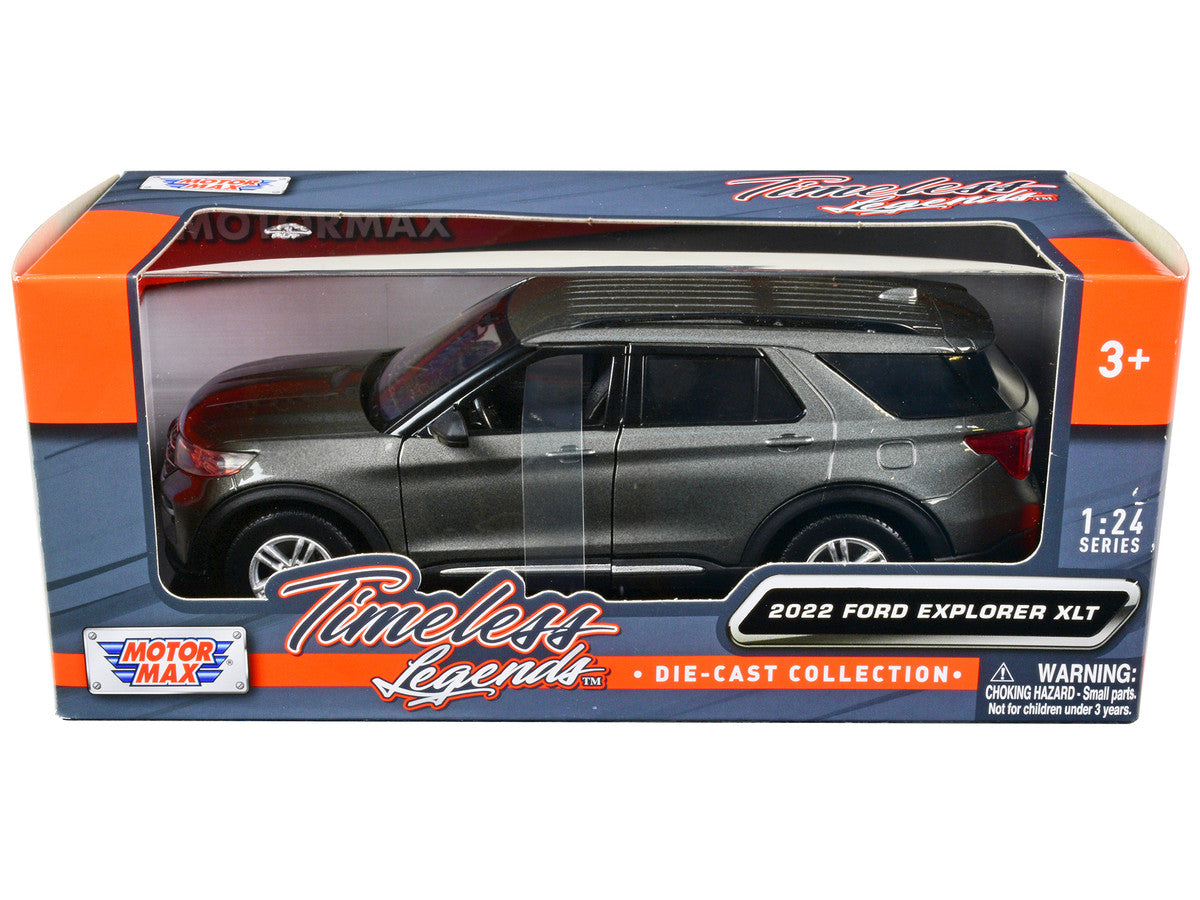 2022 Ford Explorer XLT Gray Metallic "Timeless Legends" Series 1/24 Diecast Model Car by Motormax by Motormax