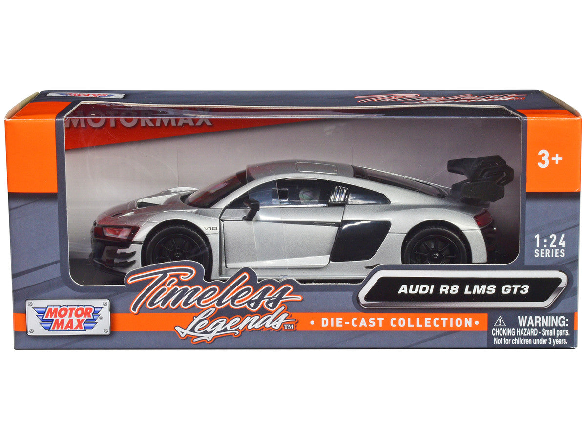 Audi R8 LMS GT3 Silver Metallic "Timeless Legends" Series 1/24 Diecast Model Car by Motormax by Motormax