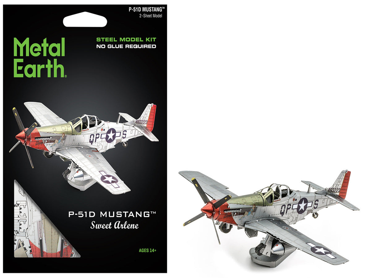 Model Kit North American P-51D Mustang Fighter Aircraft "Sweet Arlene" United States Army Air Forces (Challenging Difficulty) Steel Model by Metal Earth by Metal Earth