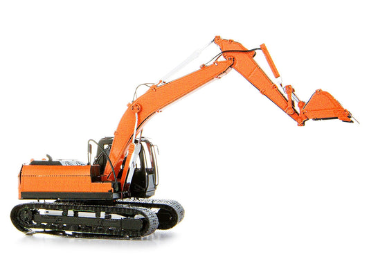 Model Kit Excavator Orange and Black (Challenging Difficulty) Steel Model by Metal Earth by Metal Earth