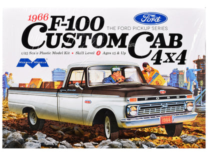 Skill 3 Model Kit 1966 Ford F-100 Custom Cab 4x4 Pickup Truck 1/25 Scale Model by Moebius-0