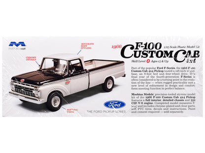 Skill 3 Model Kit 1966 Ford F-100 Custom Cab 4x4 Pickup Truck 1/25 Scale Model by Moebius-1