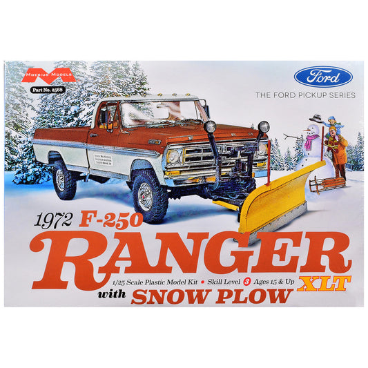 Skill 3 Model Kit 1972 Ford F-250 Ranger XLT Pickup Truck with Snow Plow 1/25 Scale Model by Moebius by Moebius