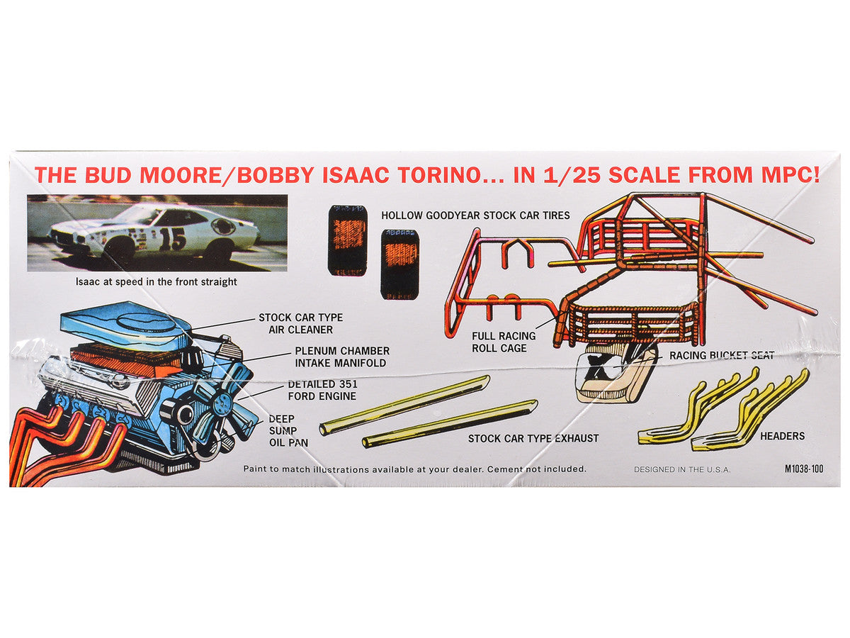 Skill 2 Model Kit 1972 Ford Torino Stock Car "Bobby Isaac" 1/25 Scale Model by MPC by MPC