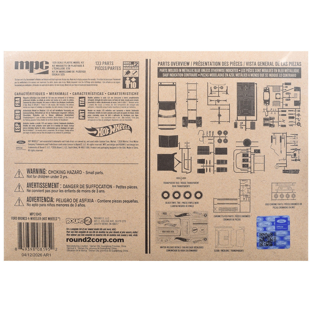 Skill 2 Model Kit Ford Bronco 4-Wheeler "Hot Wheels" 1/25 Plastic Model by MPC by MPC