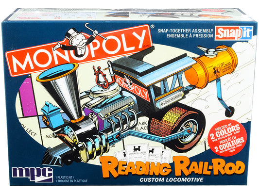 Skill 1 Snap Model Kit Reading Rail Rod Custom Locomotive "Monopoly" 1/25 Scale Model by MPC by MPC