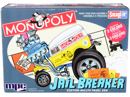 Skill 1 Snap Model Kit Custom Willys Panel Van Jail Breaker "Monopoly" 1/25 Scale Model by MPC by MPC