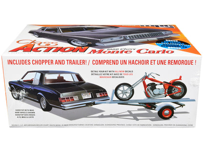 Skill 2 Model Kit 1980 Chevrolet Monte Carlo "Class Action" with Motorcycle and Trailer (Skill 2) 1/25 Scale Model Car by MPC by MPC