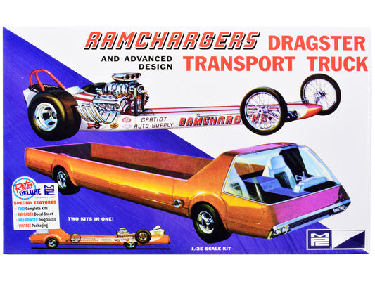 Skill 2 Model Kit Ramchargers Dragster and Advanced Design Transport Truck 2 Kits in 1 1/25 Scale Models by MPC by MPC