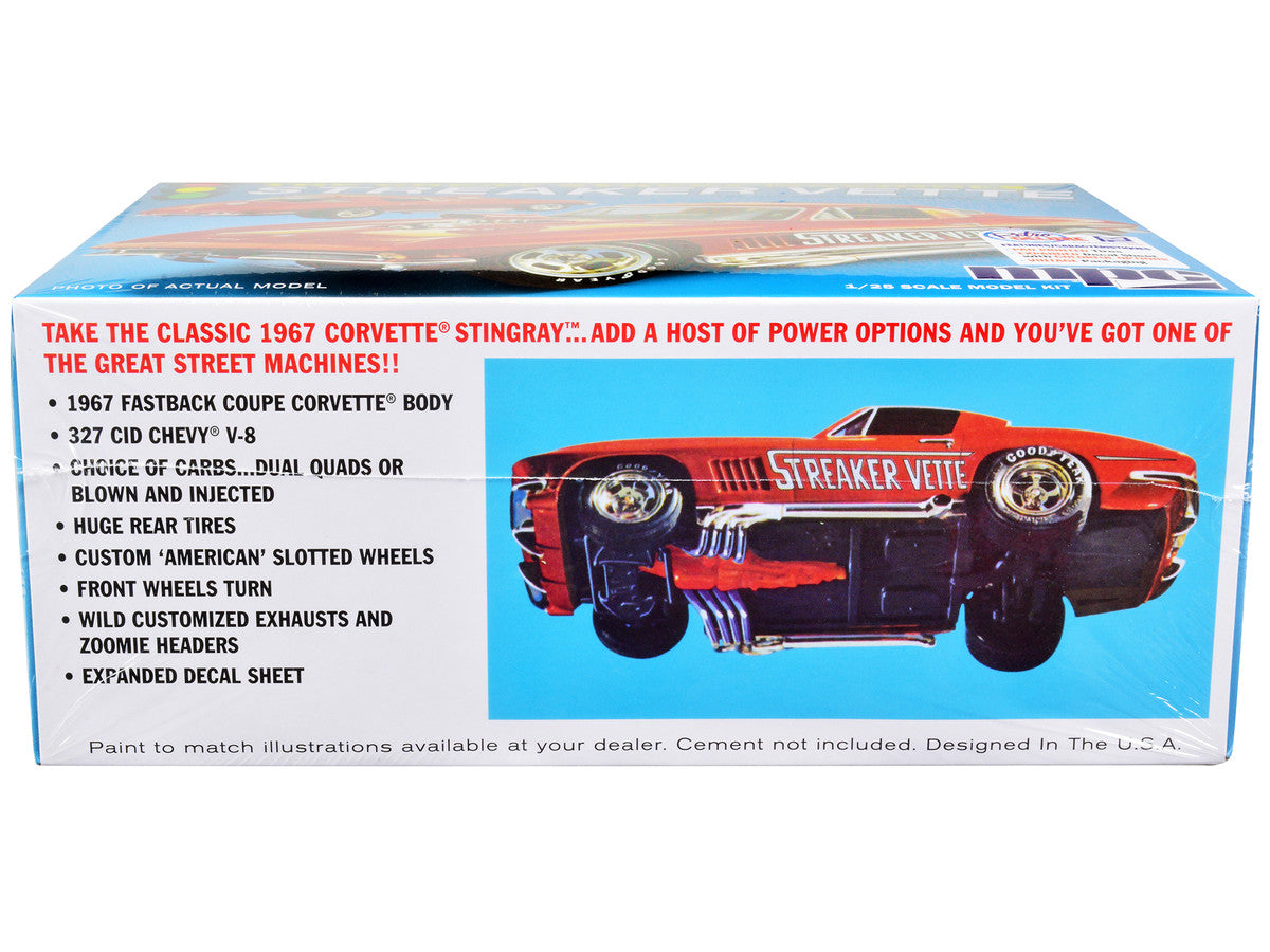 Skill 2 Model Kit 1967 Chevrolet Corvette Stingray "Streaker Vette" "The Great Street Machines" Series 1/25 Scale Model Car by MPC by MPC