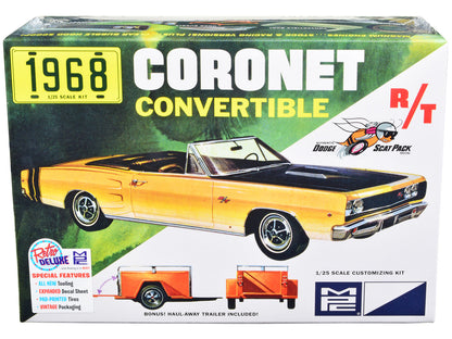 Skill 2 Model Kit 1968 Dodge Coronet R/T Convertible with Haul-Away Trailer 1/25 Scale Model by MPC by MPC