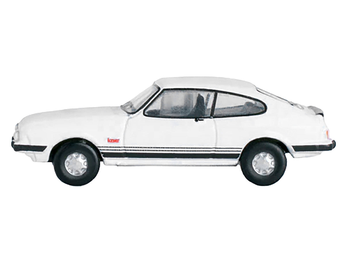 Ford Capri Mk3 RHD (Right Hand Drive) Diamond White with Black Stripes 1/148 (N) Scale Diecast Model Car by Oxford Diecast by Oxford Diecast
